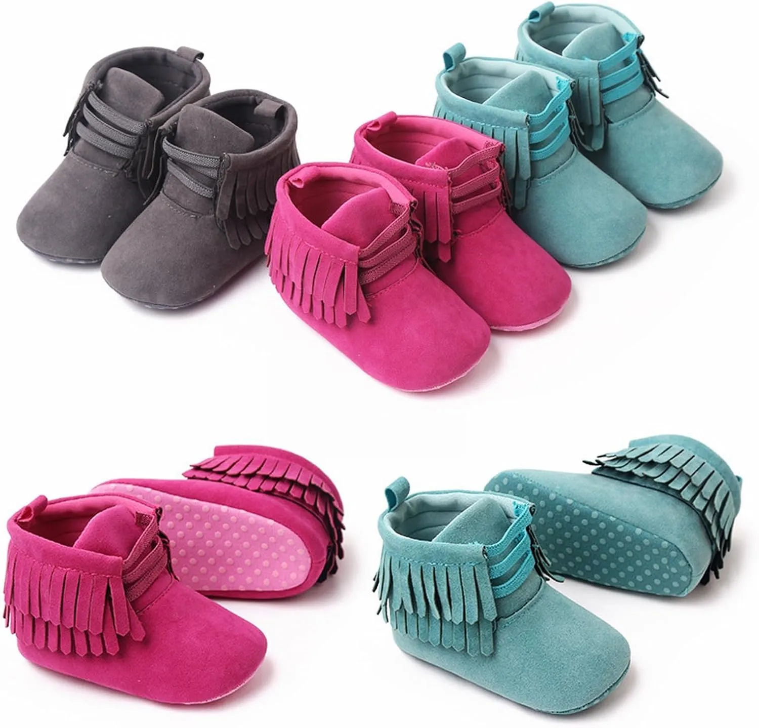 Baby Cowboy Cowgirl Tassel Boots Newborn Girls Boys Snow Boots Infant Winter Booties Anti Slip Shoes Warm