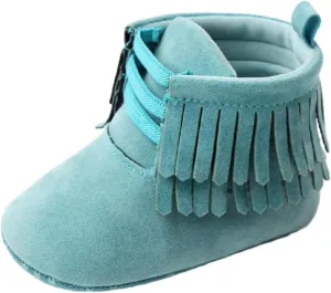 Baby Cowboy Cowgirl Tassel Boots Newborn Girls Boys Snow Boots Infant Winter Booties Anti Slip Shoes Warm