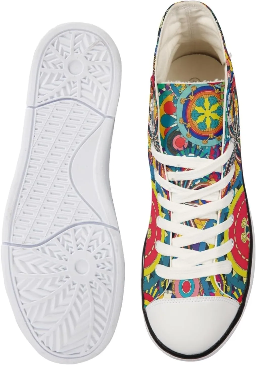 Canvas Shoes for Women Lightweight High Top Sneakers Teens Girls Cute Printed Lace Up Casual Classic Walking Shoes