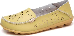 Comfort Loafers for Women Shoes Comfortable Casual Walking Boat Shoes Round Toe Non Slip Sandals Comfort Soft Sole Office Flat Loafer Cute Leather Walking Shoe