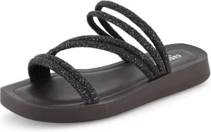 CUSHIONAIRE Women's Athena rhinestone sandal  Memory Foam