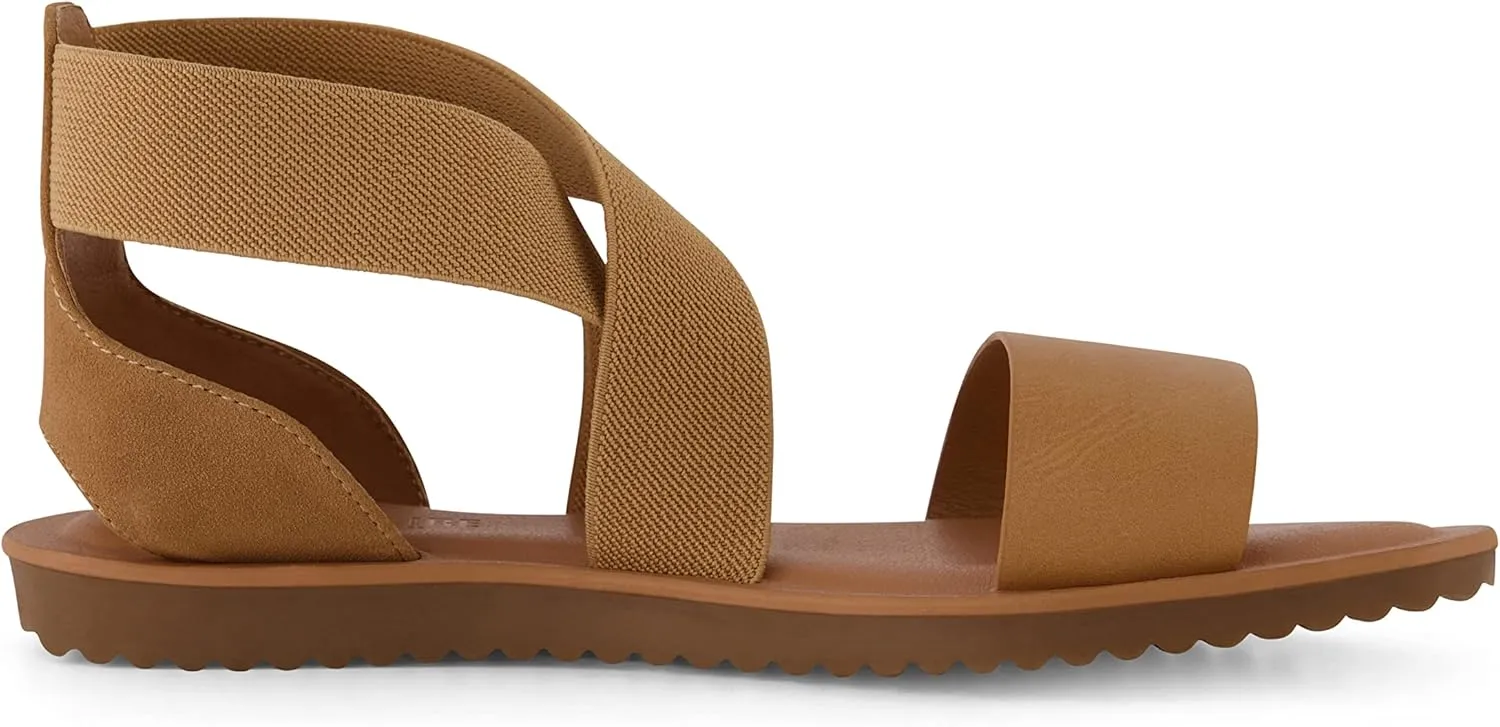 CUSHIONAIRE Women's Chancy stretch gore sandal  Memory Foam and Wide Widths Available