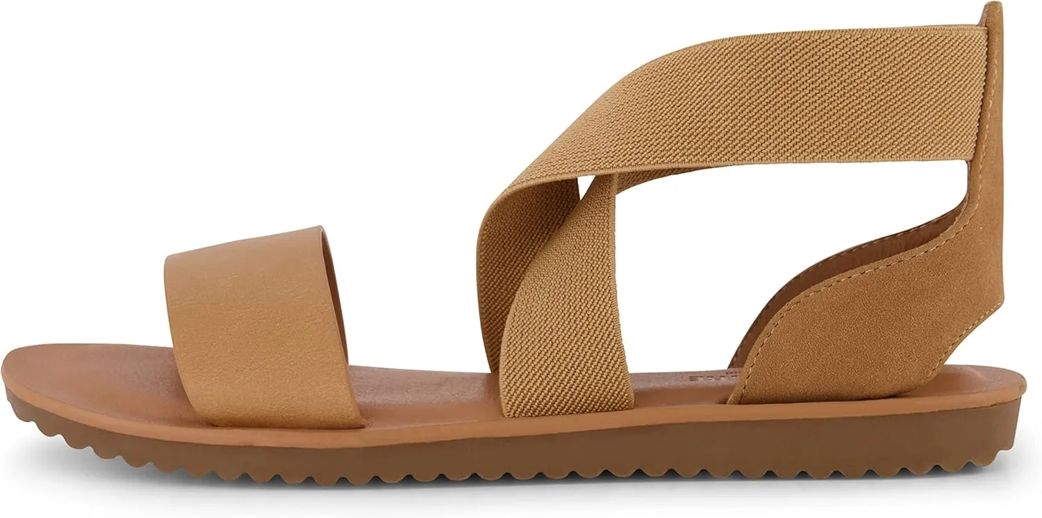 CUSHIONAIRE Women's Chancy stretch gore sandal  Memory Foam and Wide Widths Available