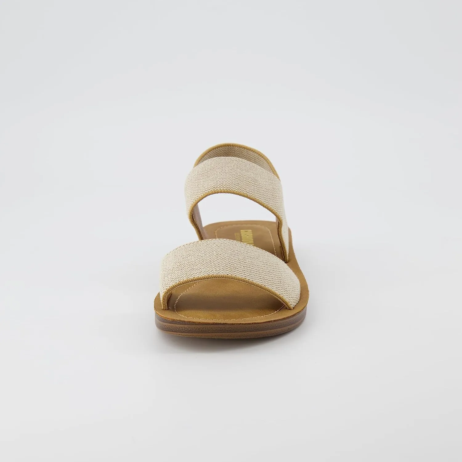 CUSHIONAIRE Women's Gabi stretch linen sandal  Memory Foam padding