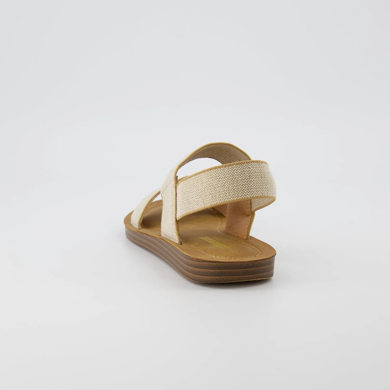 CUSHIONAIRE Women's Gabi stretch linen sandal  Memory Foam padding