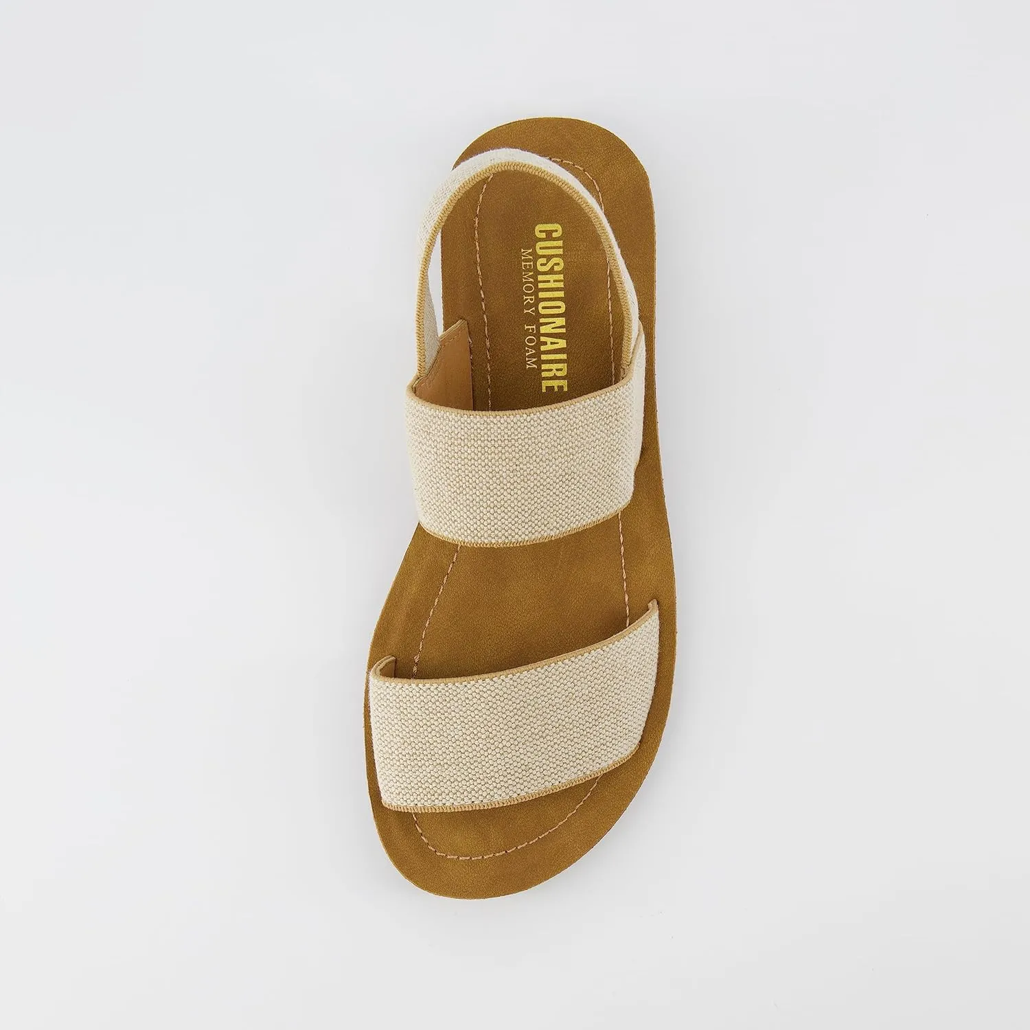 CUSHIONAIRE Women's Gabi stretch linen sandal  Memory Foam padding