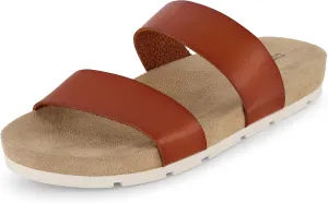 CUSHIONAIRE Women's Jaimy 2 band footbed slide sandal  Memory Foam