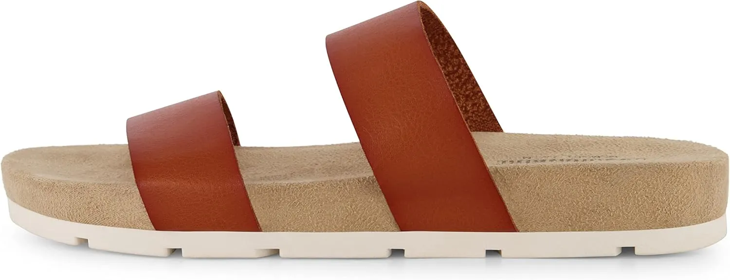 CUSHIONAIRE Women's Jaimy 2 band footbed slide sandal  Memory Foam