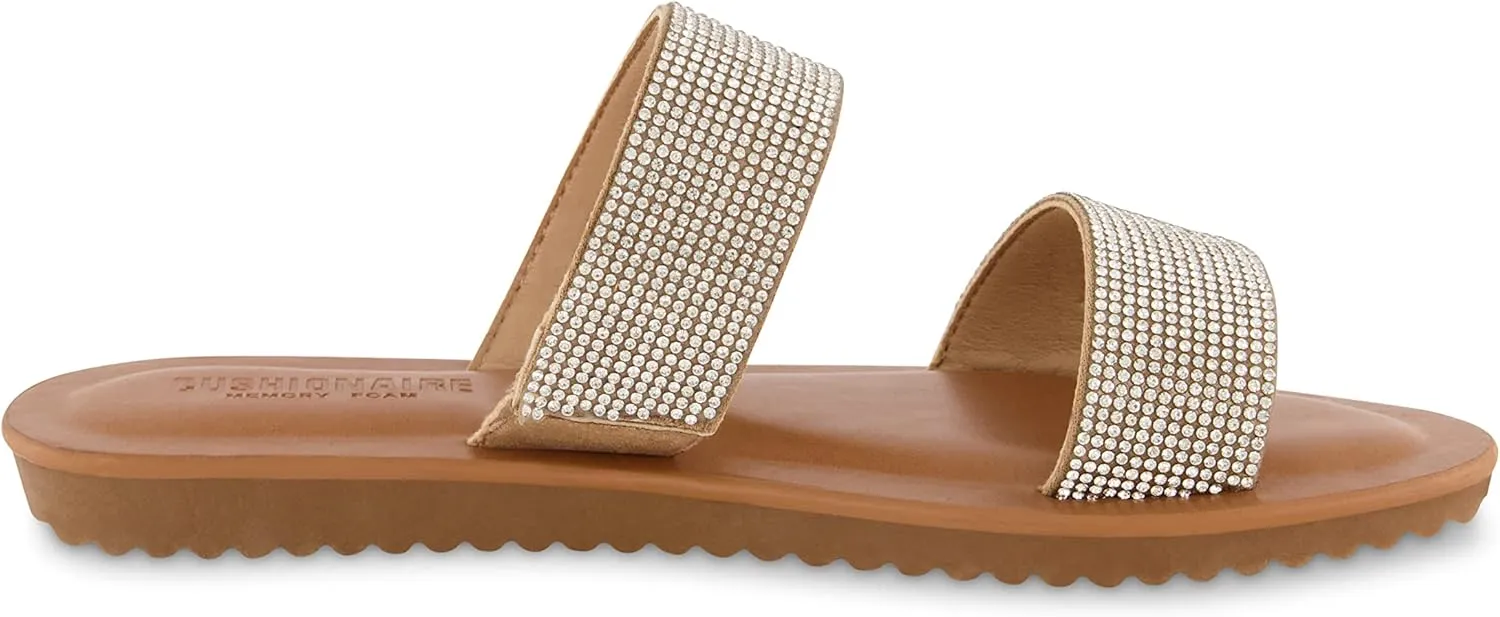 CUSHIONAIRE Women's Vera slide sandal  Memory Foam and Wide Widths Available