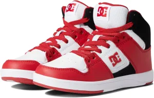 DC Kids Cure Casual High Top Boys Skate Shoes Youth Elastic Sneakers (Little Kid) White/Red/Black 11 Little Kid M