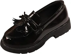 EnJoCho Toddler Running Shoes Girls Slip On Leather Loafer Tassel Bow Flats School Dress Shoes Outdoor For Girls