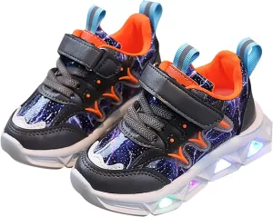 Kids Light Up Running Shoes Lightweight Non-Slip Toddler Baby Boys Girls Sneaker Athletic Shoes with Strap