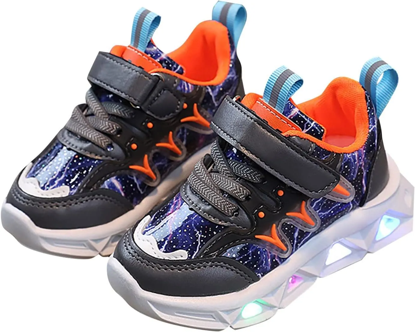 Kids Light Up Running Shoes Lightweight Non-Slip Toddler Baby Boys Girls Sneaker Athletic Shoes with Strap