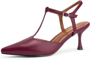 Kitten Heels for Women Pointed Closed Toe Pumps Ankle Strap Wedding Prom Stiletto Sandals Dress Shoes