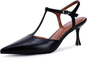 Kitten Heels for Women Pointed Closed Toe Pumps Ankle Strap Wedding Prom Stiletto Sandals Dress Shoes