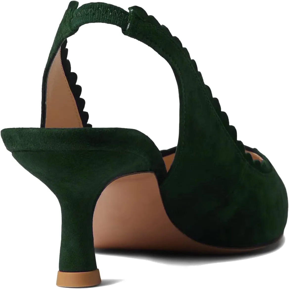 LEHOOR Women Kitten Heel Slingback Pumps Shoes Pointed Closed Toe Elastic Ankle Strap Suede Dress Sandals 2.5" Heels Classic Office Work Pump Dressy Elegant Wedding Evening Shoes Comfort 4-11 M US