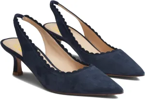LEHOOR Women Kitten Heel Slingback Pumps Shoes Pointed Closed Toe Elastic Ankle Strap Suede Dress Sandals 2.5" Heels Classic Office Work Pump Dressy Elegant Wedding Evening Shoes Comfort 4-11 M US