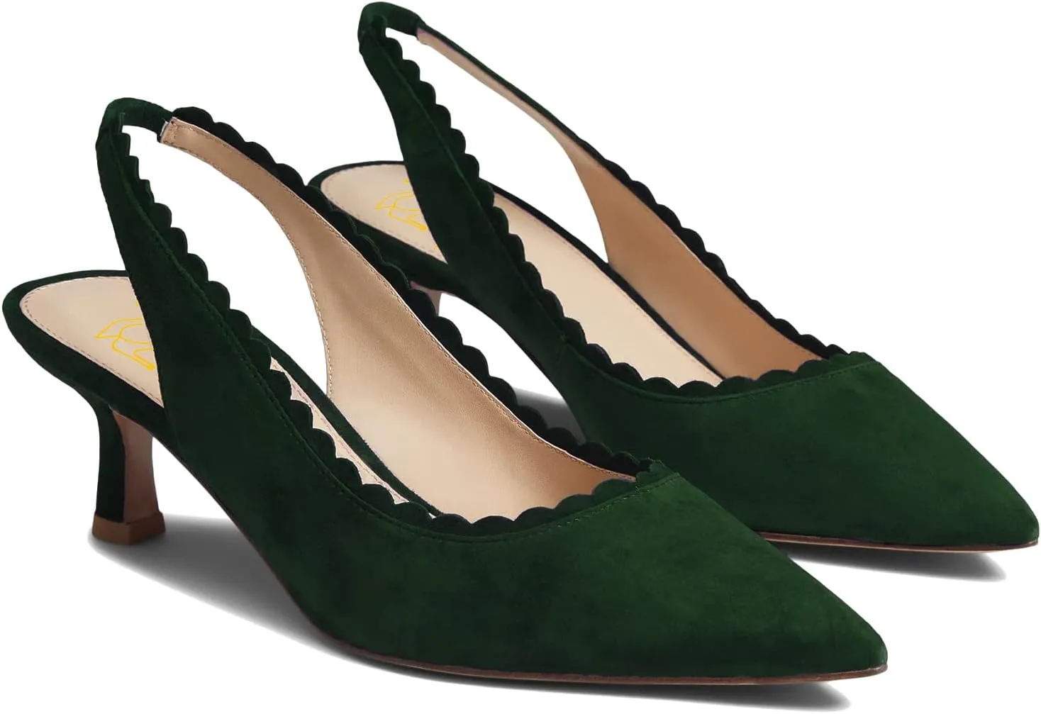 LEHOOR Women Kitten Heel Slingback Pumps Shoes Pointed Closed Toe Elastic Ankle Strap Suede Dress Sandals 2.5" Heels Classic Office Work Pump Dressy Elegant Wedding Evening Shoes Comfort 4-11 M US