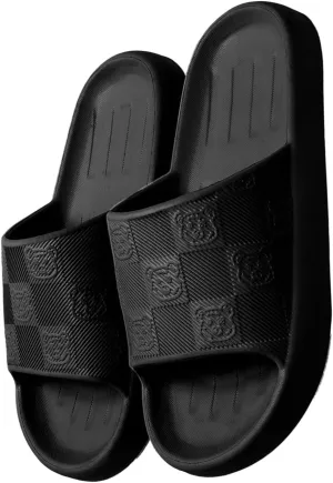 Loizziuy Bear Cool Slippers Indoor Home Bathroom Bath Anti-slip EVA Slides Flip Flops Sandals for Vacation Casual Womens Girls