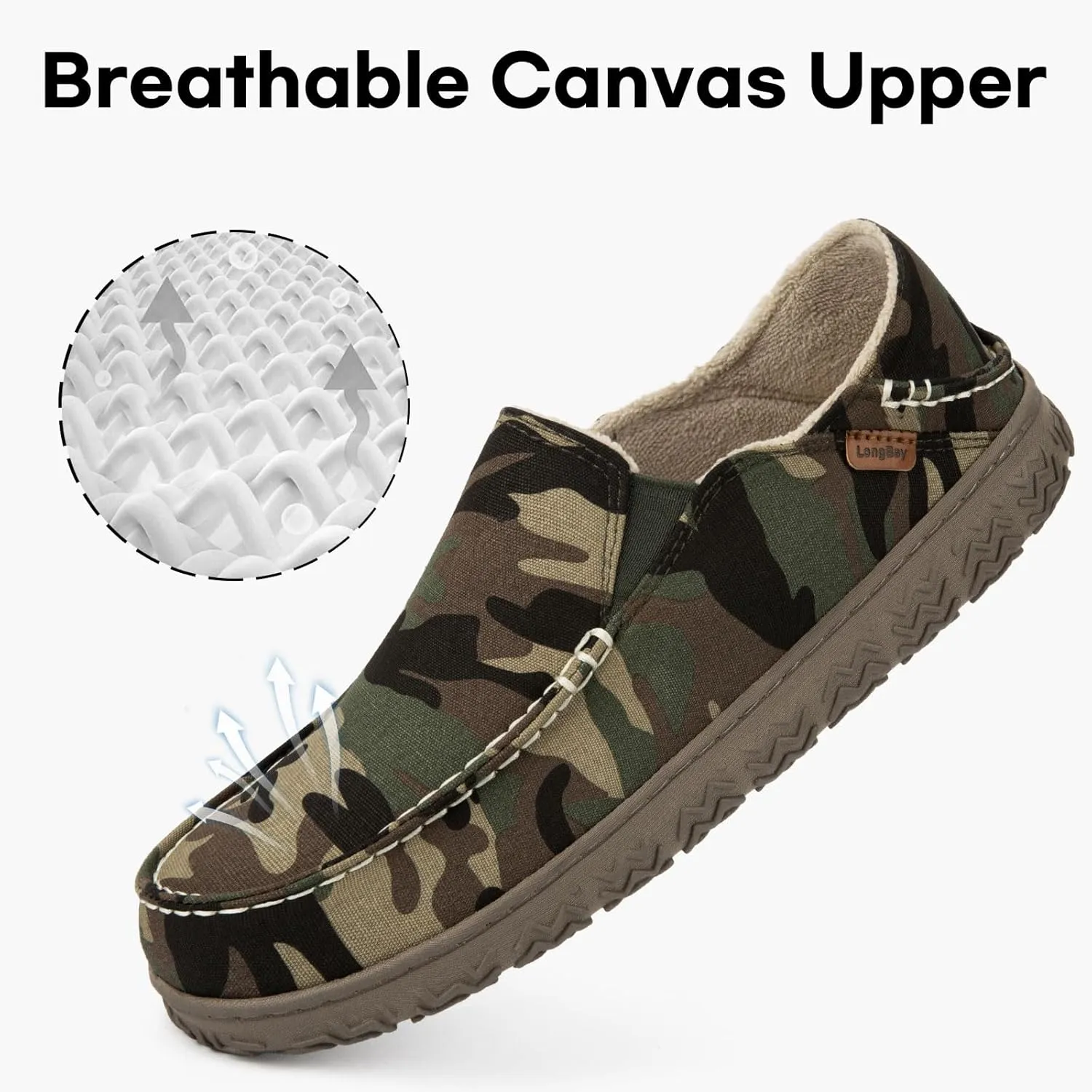 LongBay Men's Moccasin Slippers Cozy Breathable Memory Foam House Shoes for Indoor Outdoor