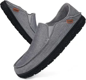 LongBay Men's Moccasin Slippers Cozy Breathable Memory Foam House Shoes for Indoor Outdoor