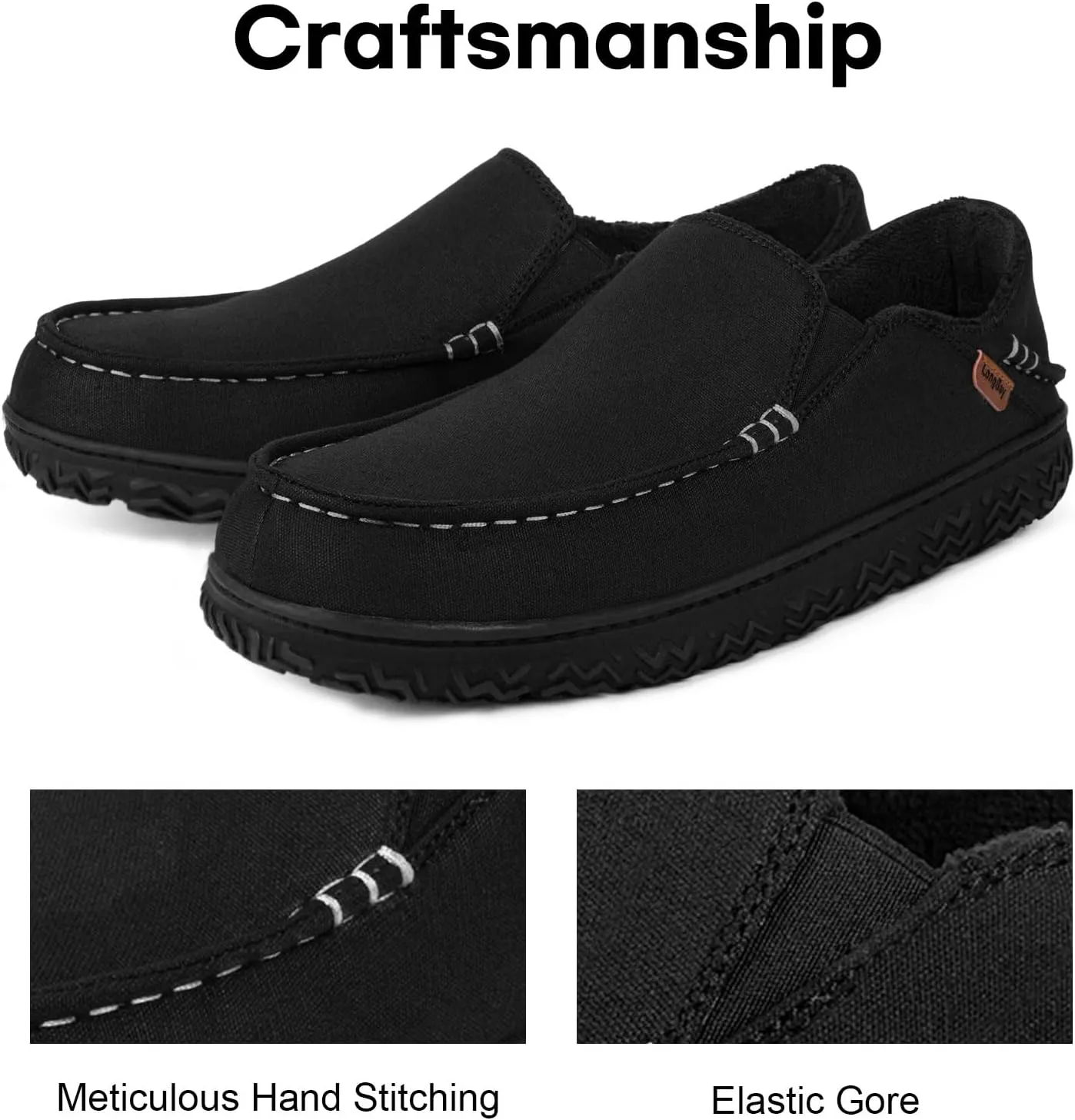 LongBay Men's Moccasin Slippers Cozy Breathable Memory Foam House Shoes for Indoor Outdoor