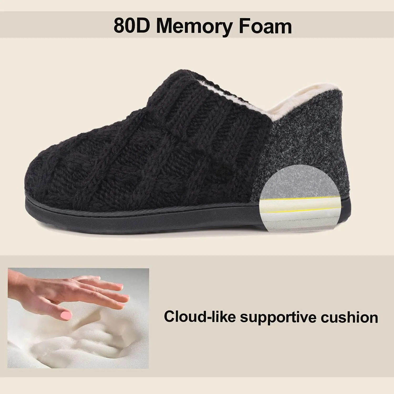 LongBay Women's Warm Bootie Slippers Winter Memory Foam House Shoes for Indoor Outdoor