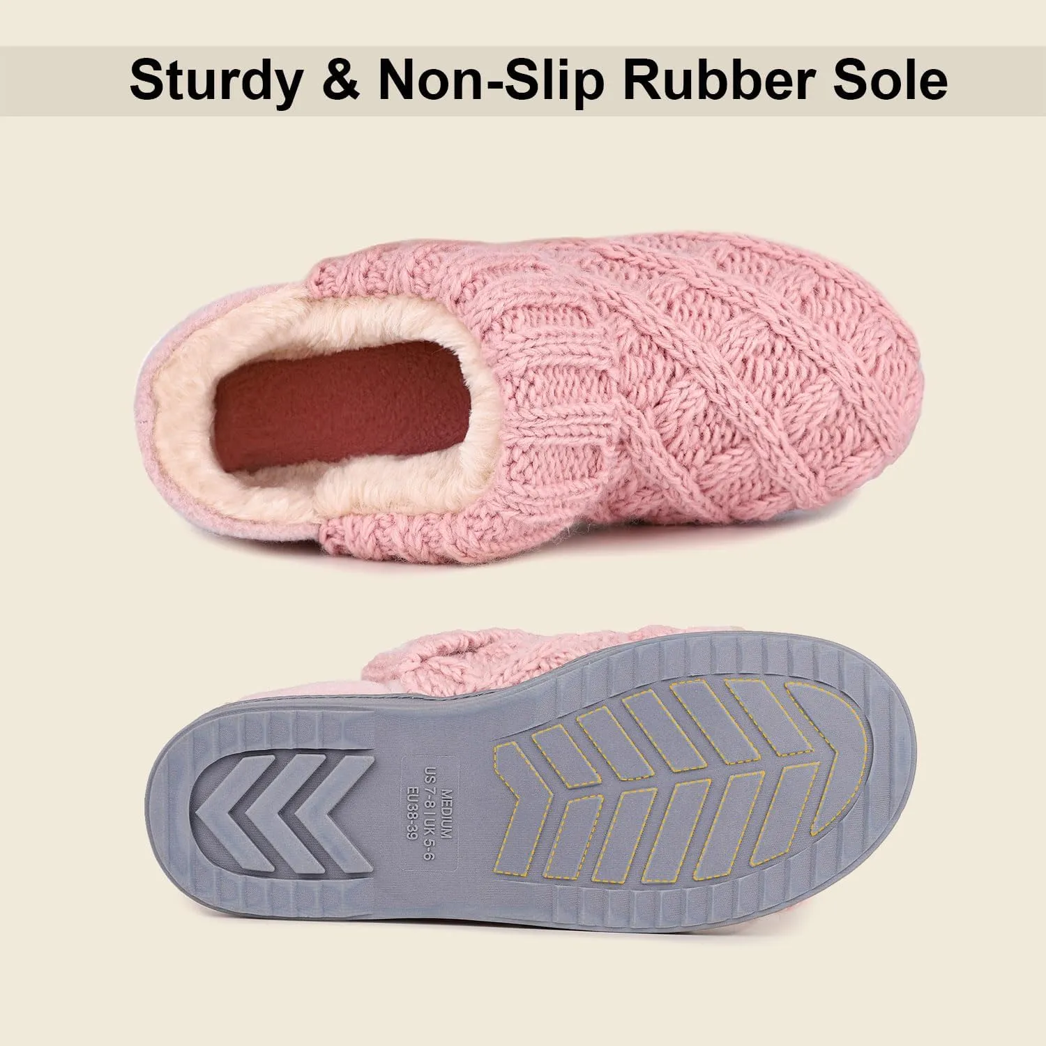 LongBay Women's Warm Bootie Slippers Winter Memory Foam House Shoes for Indoor Outdoor