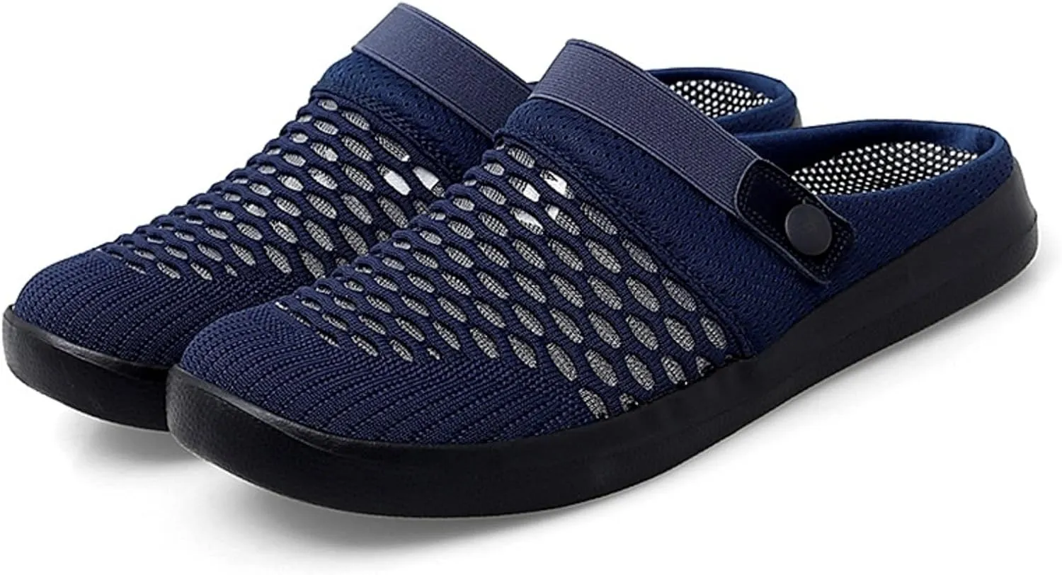 Mmoneyake Mules Clogs for Women Unisex Garden Clogs Shoes Breathable Summer Orthotic Walking Slippers Mesh Slippers Non-Slip Outdoor Beach Sandals Quick Drying Sandals Open Back Slip On Shoes