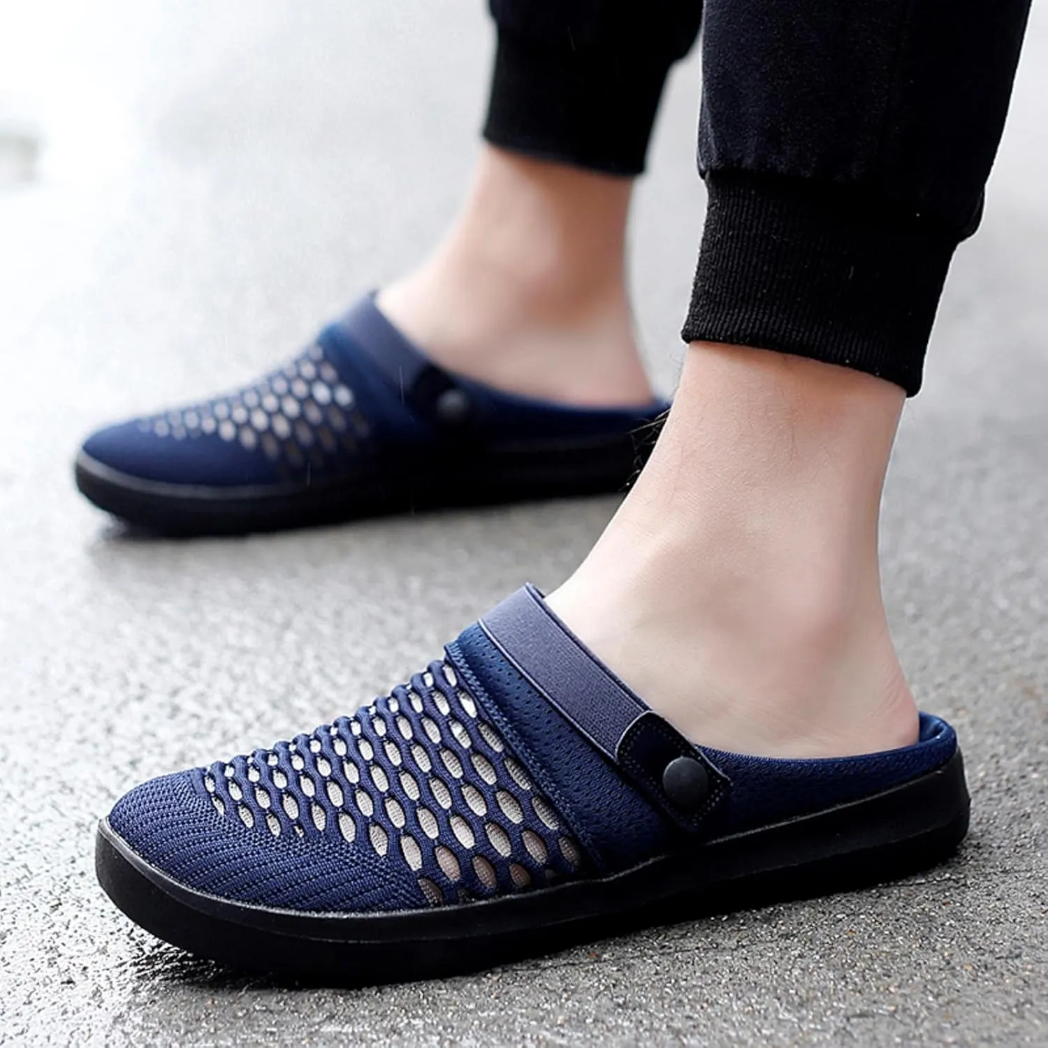 Mmoneyake Mules Clogs for Women Unisex Garden Clogs Shoes Breathable Summer Orthotic Walking Slippers Mesh Slippers Non-Slip Outdoor Beach Sandals Quick Drying Sandals Open Back Slip On Shoes