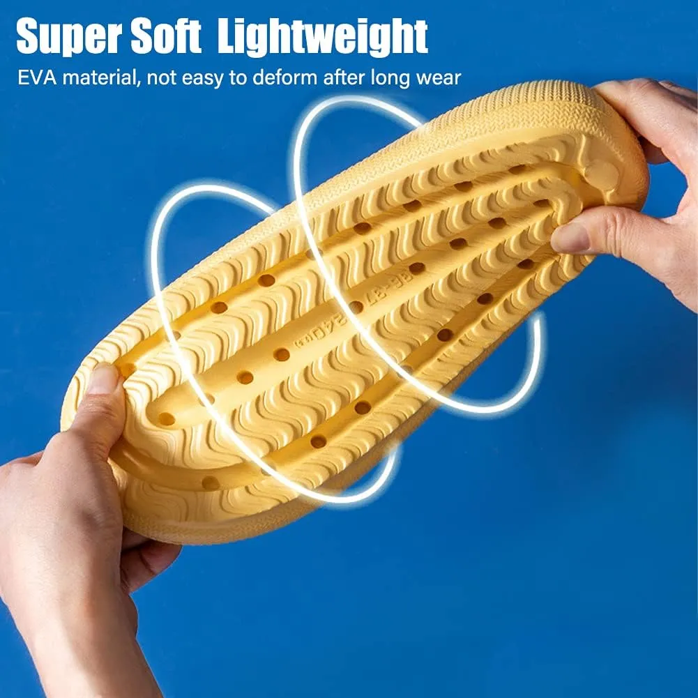 rosyclo Cloud Slippers for Women and Men Massage Thick Sole Non-Slip Shower Slippers Bathroom Super Soft Comfy House Cloud Slide Slippers for Indoor and Outdoor