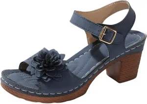 Sandals for Women Wedge Shoes Open Toe Low Chunky Short Heels Ankle Strap Block Heel Sandals Platform Summer Casual Hollow Out Breathable Shoes