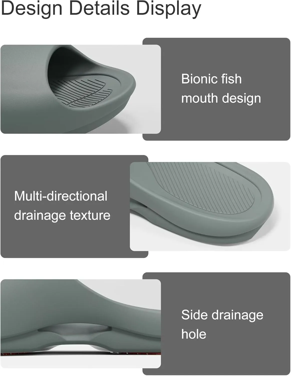 Shower Shoes, Non Slip Slide Sandals for Women and Men, Lightweight House Slippers for Indoor Bathroom Dorm Pool Swimming Beach