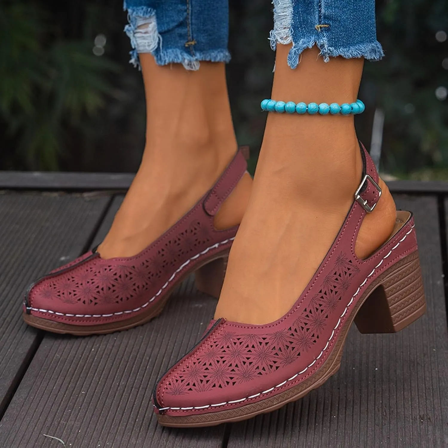 Wedge Sandals for Women Dressy Comfortable Slip On Wide Width Sandals Vintage Closed Toe Slingback Walking Shoes Buckle Ankle Strap Shoes Summer On Feet All Day