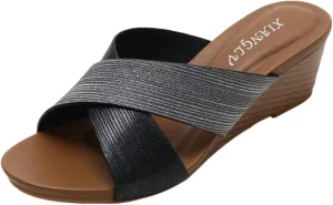 Wedge Womens Sandals Lightweight Vintage Non Slip Sandals Breathable Open Toe Anti Slip Walking Slipper Orthotic Casual Summer Beach Shoes Beach Walking Shoe for Summer Outdoor Casual