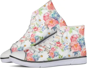 Womens Canvas Shoes High Top Sneakers for Women Classic Lace Up Walking Shoes Personalized Girls Walking Shoes