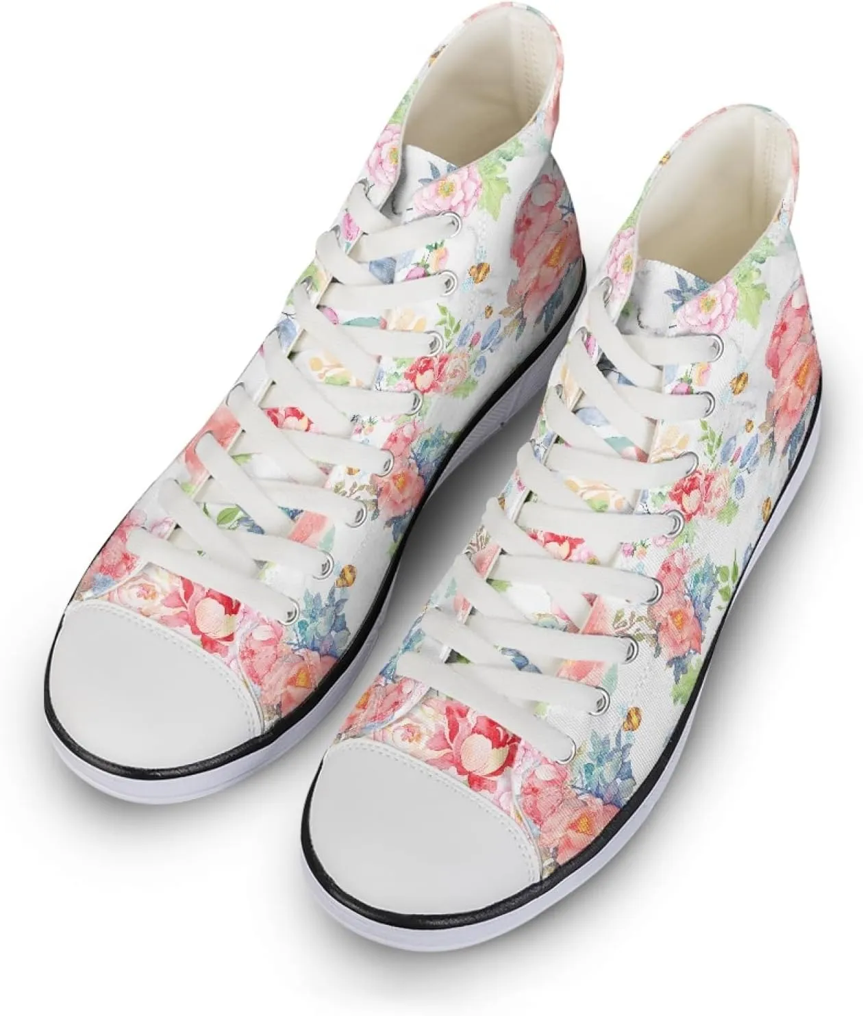 Womens Canvas Shoes High Top Sneakers for Women Classic Lace Up Walking Shoes Personalized Girls Walking Shoes