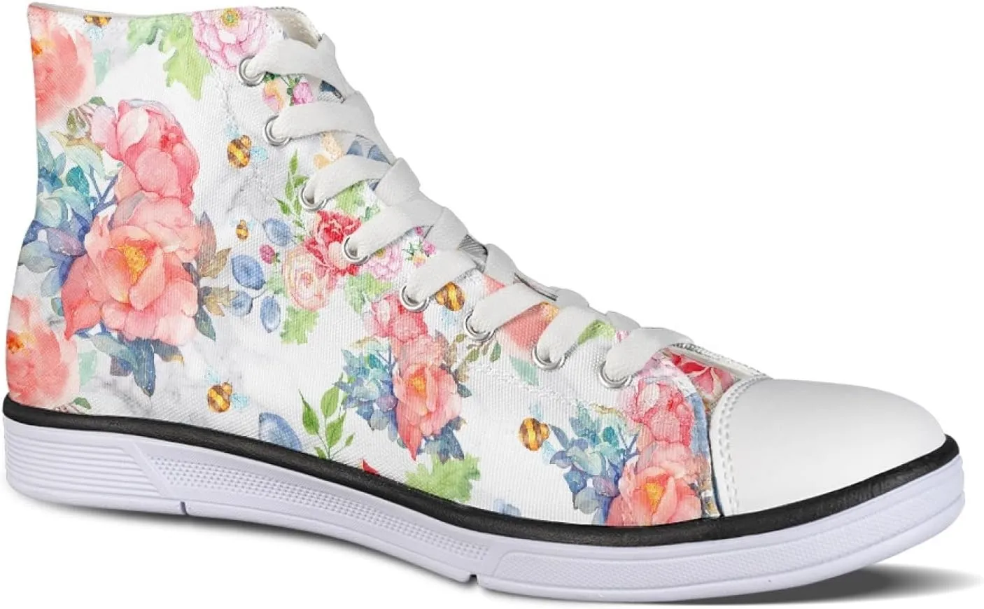 Womens Canvas Shoes High Top Sneakers for Women Classic Lace Up Walking Shoes Personalized Girls Walking Shoes