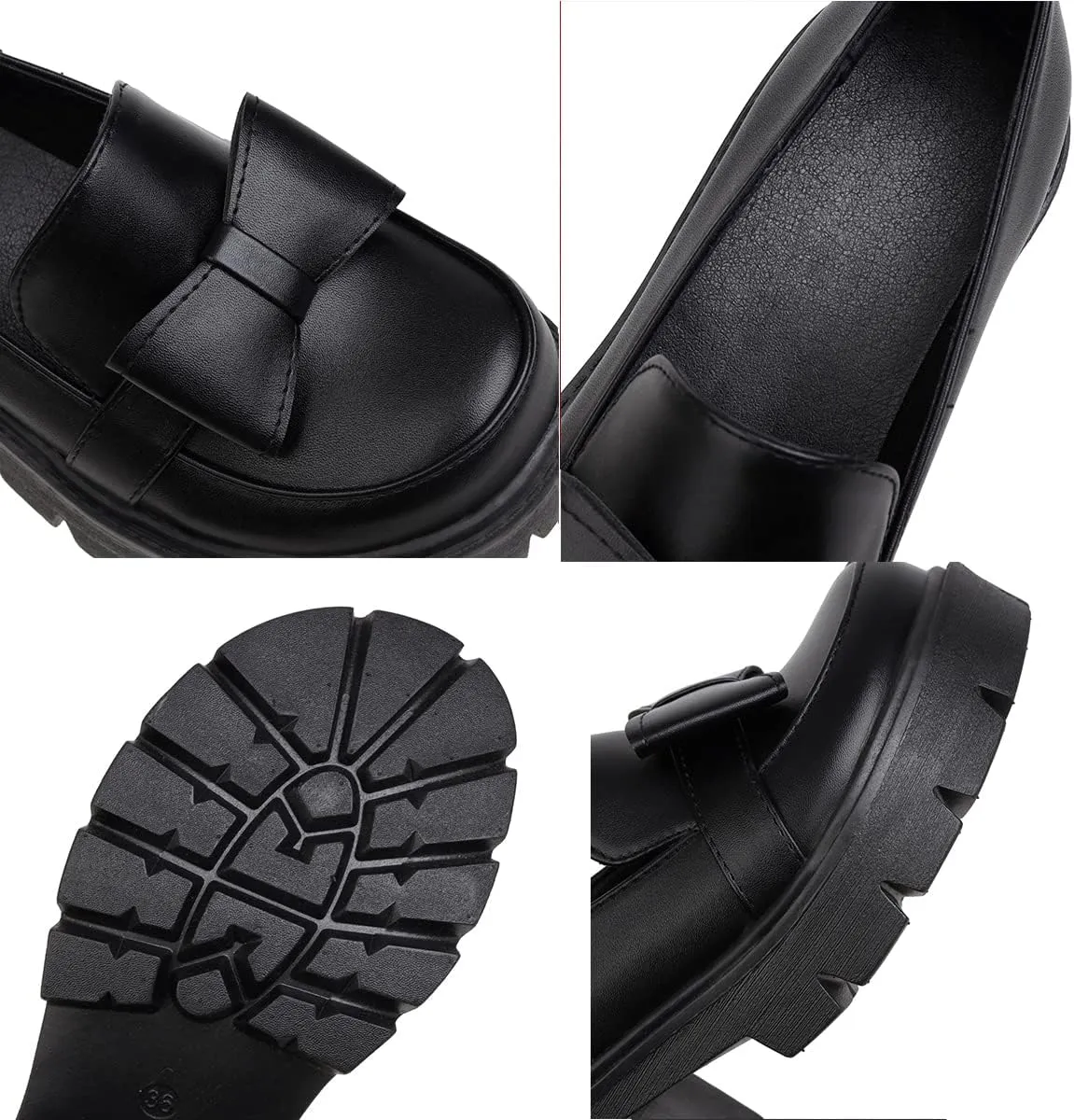Women's Chunky Heels Round Toe Platform Pumps Block Heel Mary Janes Pumps