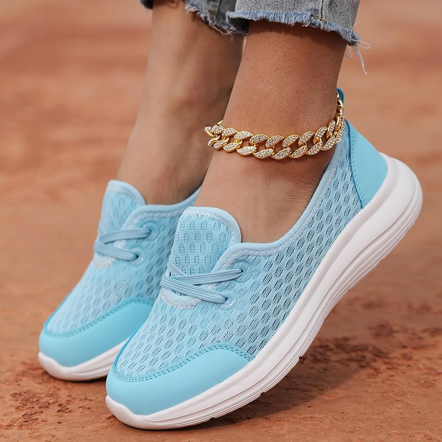 Womens Loafers Slip On Shoes Low Top Fashion Sneakers Breathable Slip On Arch Support Non-Slip Shoes Casual Walking Shoes