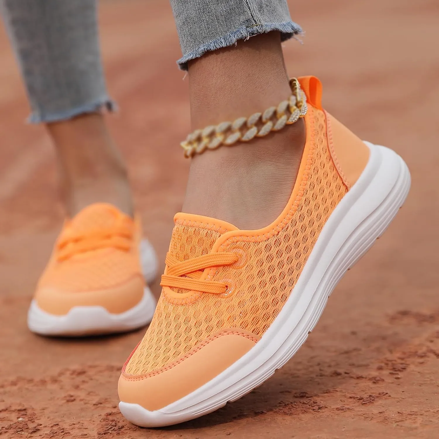 Womens Loafers Slip On Shoes Low Top Fashion Sneakers Breathable Slip On Arch Support Non-Slip Shoes Casual Walking Shoes