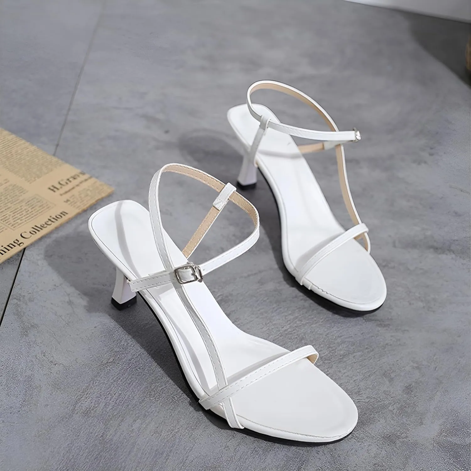 Womens Strappy Kitten Heels Dressy Sandals Low Heel Open Toe Ankle Strap Party Wedding Dress Shoes