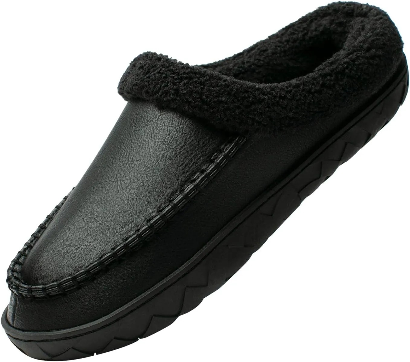 WOTTE Men's Moccasin Slippers Microsuede Fleece Fuzzy Lined Memory Foam House Shoes for Indoor Outdoor