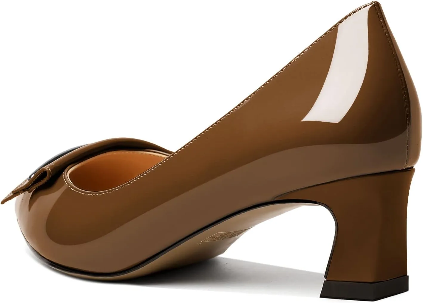 Zamikoo Women's Pointed Toe Kitten Heel Pumps Slip On Low Heels with Buckle Bow 2 Inches Heeled Pumps Shoes for Office Wedding Dress Comfortable