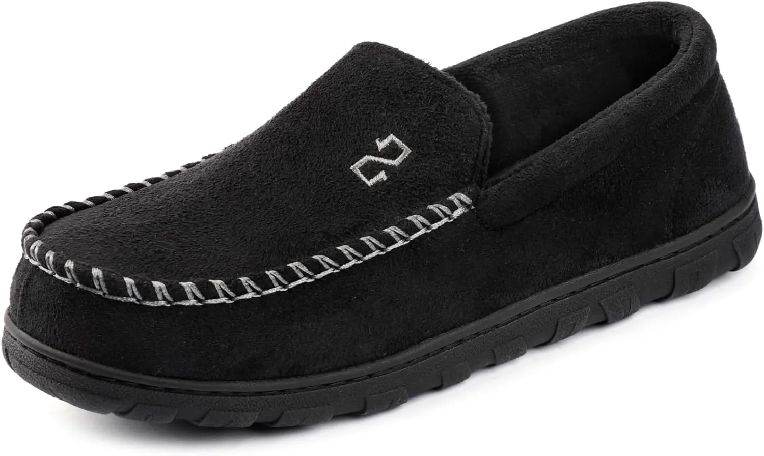 Zizor Men's Moccasin Slippers With Memory Foam, House Shoes for Indoor Outdoor