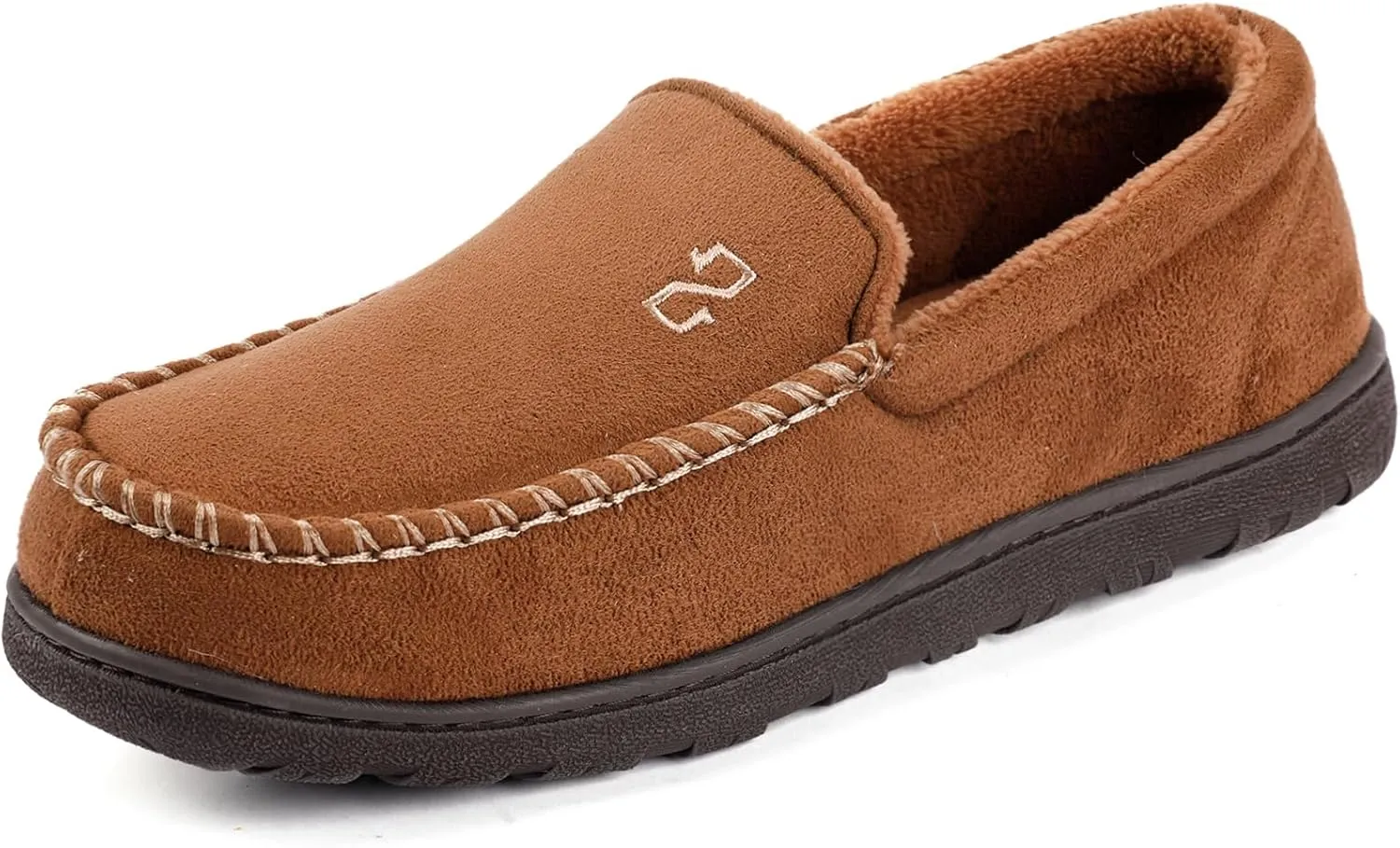 Zizor Men's Moccasin Slippers With Memory Foam, House Shoes for Indoor Outdoor
