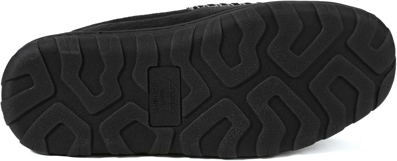 Zizor Men's Moccasin Slippers With Memory Foam, House Shoes for Indoor Outdoor
