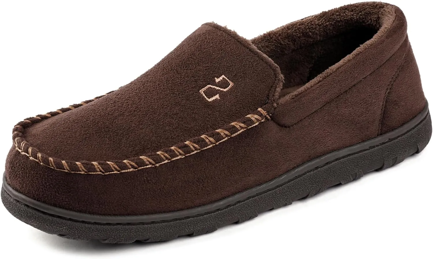 Zizor Men's Moccasin Slippers With Memory Foam, House Shoes for Indoor Outdoor