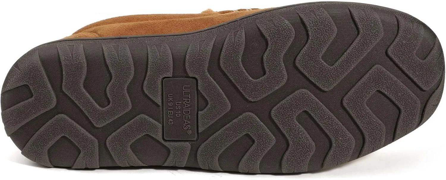 Zizor Men's Moccasin Slippers With Memory Foam, House Shoes for Indoor Outdoor