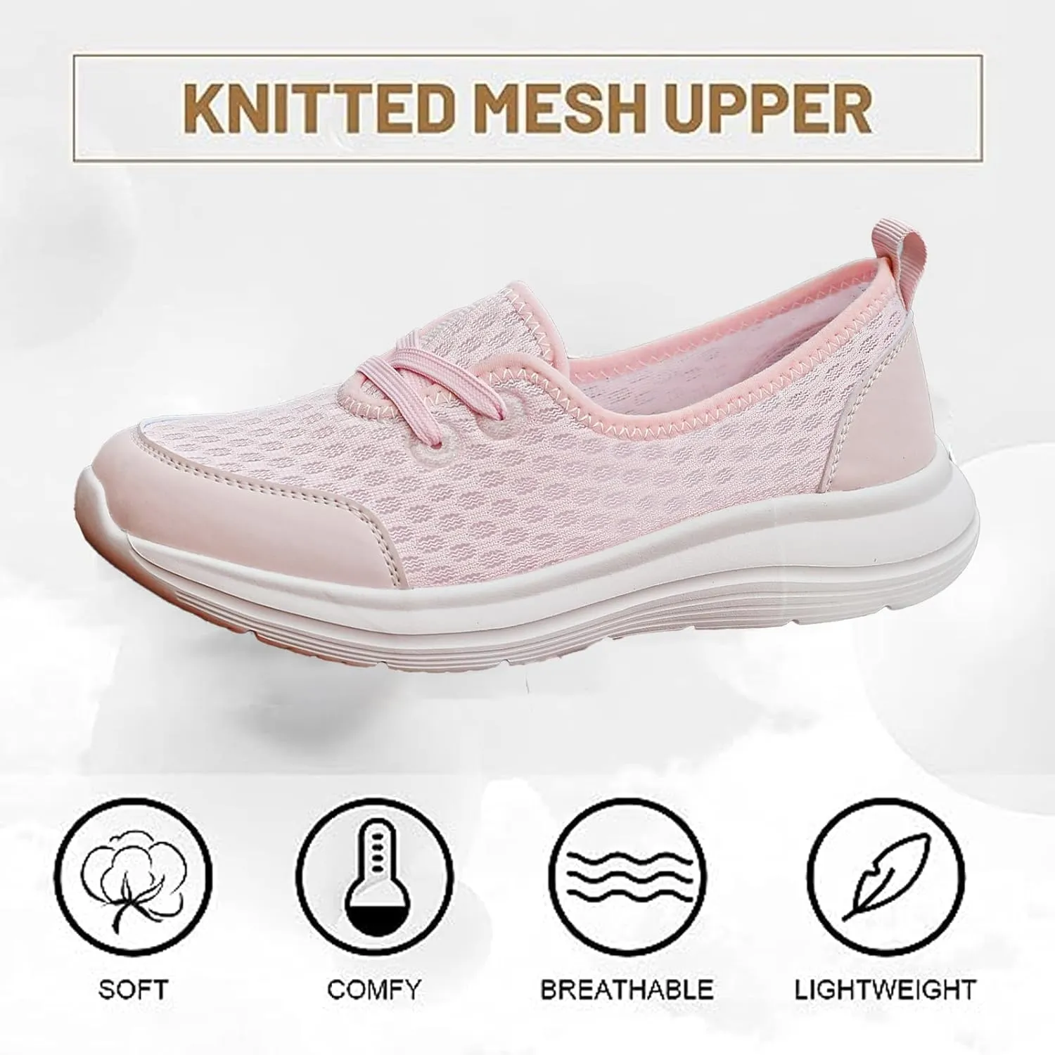 ZWRXW Women's Orthopedic Loafers Slip-On Walking Shoes Arch Support & Non-Slip Breathable Shoes Low Top Fashion Sneakers Lightweight Outdoor Hiking Sneakers